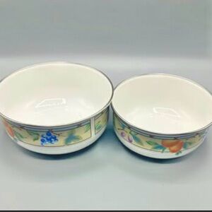 Mikasa Garden Harvest Enameled Steel Set Of Two Bowls